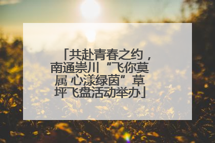 共赴青春之约，南通崇川“飞你莫属 心漾绿茵”草坪飞盘活动举办