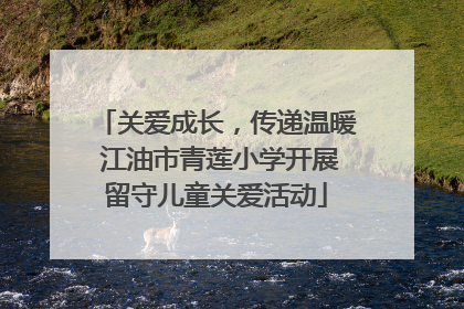 关爱成长，传递温暖 江油市青莲小学开展留守儿童关爱活动