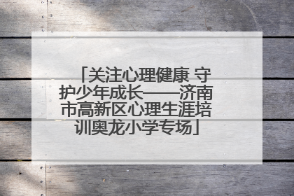 关注心理健康 守护少年成长——济南市高新区心理生涯培训奥龙小学专场
