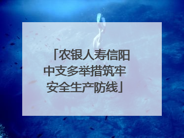 农银人寿信阳中支多举措筑牢安全生产防线
