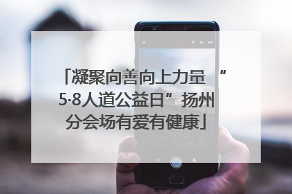 凝聚向善向上力量 “5·8人道公益日”扬州分会场有爱有健康