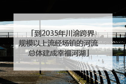 到2035年川渝跨界规模以上流经场镇的河流总体建成幸福河湖