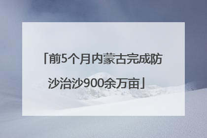 前5个月内蒙古完成防沙治沙900余万亩