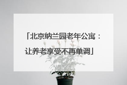 北京纳兰园老年公寓：让养老享受不再单调