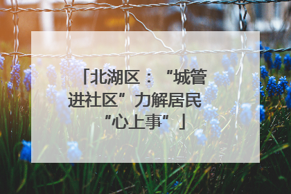 北湖区：“城管进社区”力解居民“心上事”