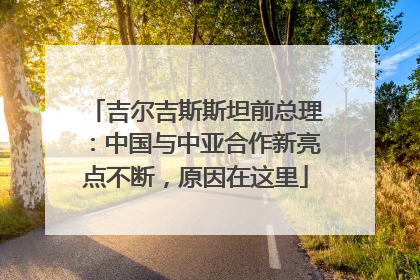 吉尔吉斯斯坦前总理：中国与中亚合作新亮点不断，原因在这里