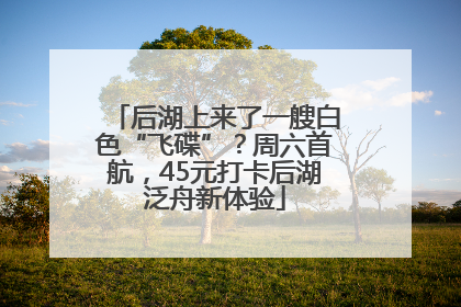 后湖上来了一艘白色“飞碟”？周六首航，45元打卡后湖泛舟新体验