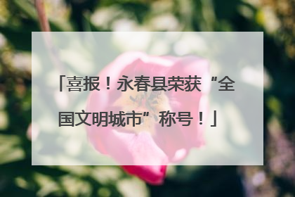 喜报！永春县荣获“全国文明城市”称号！