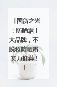 国货之光：防晒霜十大品牌，不脱妆防晒霜实力推荐！
