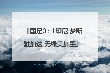 国足0∶1印尼 梦断雅加达 无缘美加墨
