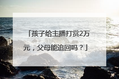 孩子给主播打赏2万元，父母能追回吗？