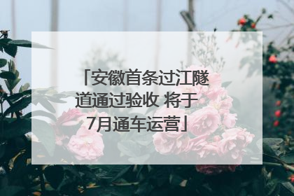 安徽首条过江隧道通过验收 将于7月通车运营