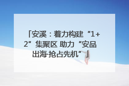 安溪：着力构建“1+2”集聚区 助力“安品出海·抢占先机”
