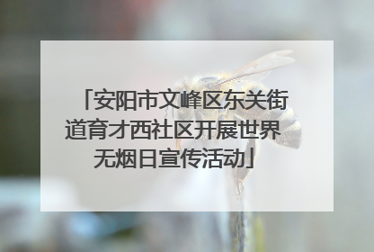 安阳市文峰区东关街道育才西社区开展世界无烟日宣传活动