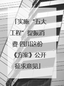 实施“五大工程”提振消费 四川这份《方案》公开征求意见