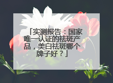 实测报告：国家唯一认证的祛斑产品，美白祛斑哪个牌子好？