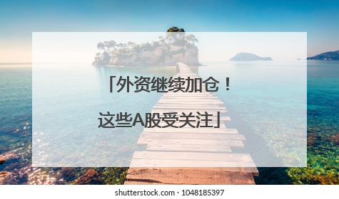 外资继续加仓！这些A股受关注