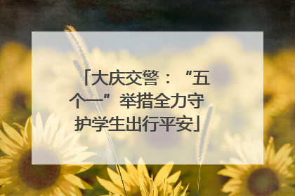 大庆交警：“五个一”举措全力守护学生出行平安