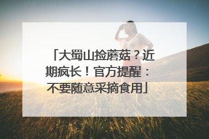 大蜀山捡蘑菇？近期疯长！官方提醒：不要随意采摘食用