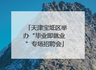 天津宝坻区举办“毕业即就业”专场招聘会