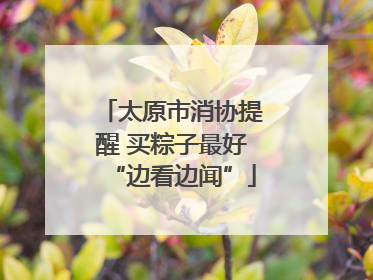太原市消协提醒 买粽子最好“边看边闻”