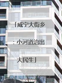 威宁大街乡：小河道治出大民生