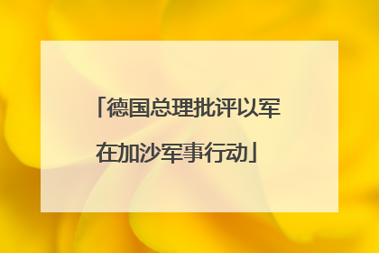德国总理批评以军在加沙军事行动