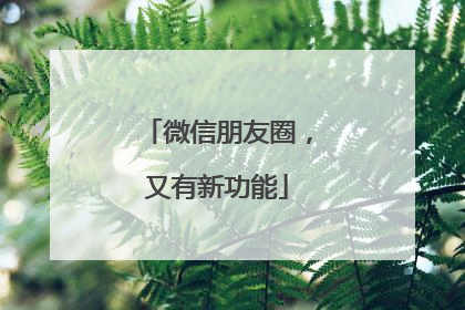 微信朋友圈，又有新功能