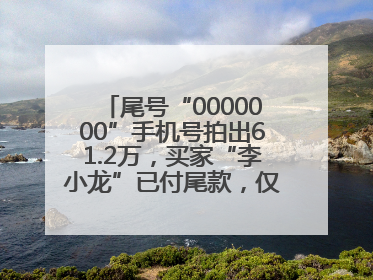 尾号“0000000”手机号拍出61.2万，买家“李小龙”已付尾款，仅享有使用权