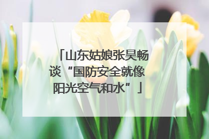 山东姑娘张昊畅谈“国防安全就像阳光空气和水”