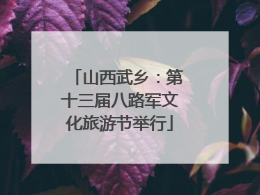 山西武乡：第十三届八路军文化旅游节举行