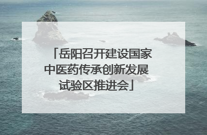 岳阳召开建设国家中医药传承创新发展试验区推进会