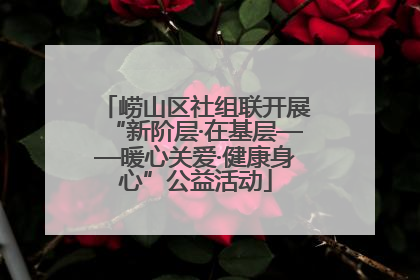 崂山区社组联开展“新阶层·在基层——暖心关爱·健康身心”公益活动