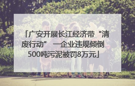 广安开展长江经济带“清废行动” 一企业违规倾倒500吨污泥被罚8万元