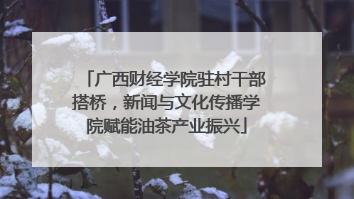 广西财经学院驻村干部搭桥，新闻与文化传播学院赋能油茶产业振兴