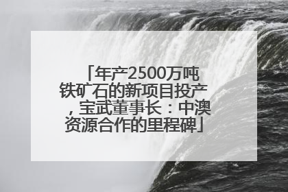 年产2500万吨铁矿石的新项目投产，宝武董事长：中澳资源合作的里程碑