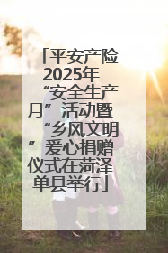 平安产险2025年“安全生产月”活动暨“乡风文明”爱心捐赠仪式在菏泽单县举行