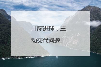 廖进球，主动交代问题