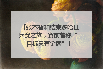 张本智和结束多哈世乒赛之旅，赛前曾称“目标只有金牌”