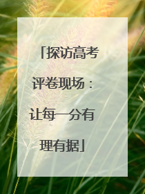 探访高考评卷现场：让每一分有理有据