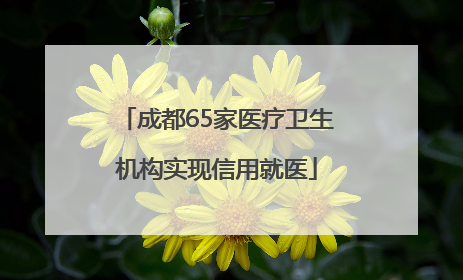 成都65家医疗卫生机构实现信用就医