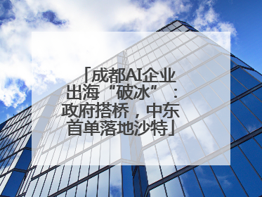 成都AI企业出海“破冰”：政府搭桥，中东首单落地沙特