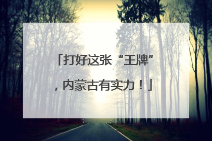 打好这张“王牌”，内蒙古有实力！