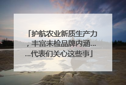 护航农业新质生产力，丰富未检品牌内涵……代表们关心这些事