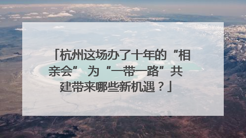 杭州这场办了十年的“相亲会” 为“一带一路”共建带来哪些新机遇？