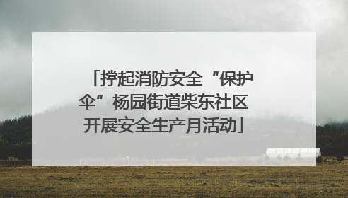 撑起消防安全“保护伞”杨园街道柴东社区开展安全生产月活动