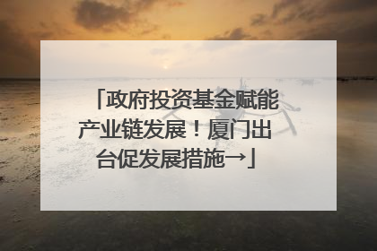 政府投资基金赋能产业链发展！厦门出台促发展措施→