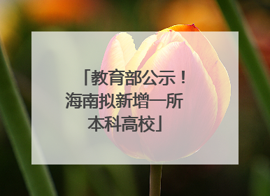教育部公示！海南拟新增一所本科高校