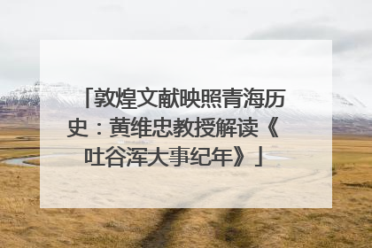 敦煌文献映照青海历史：黄维忠教授解读《吐谷浑大事纪年》
