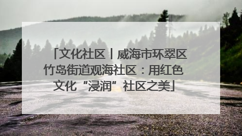 文化社区丨威海市环翠区竹岛街道观海社区：用红色文化“浸润”社区之美